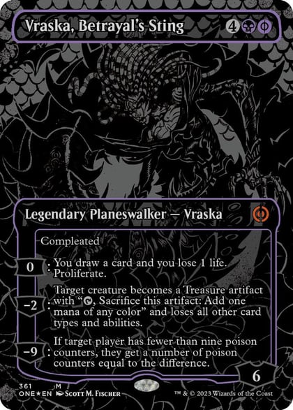 Vraska, Betrayal's Sting (Oil Slick Raised Foil), Phyrexia: All Will Be One 361