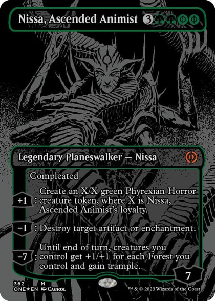 Nissa, Ascended Animist (Oil Slick Raised Foil), Phyrexia: All Will Be One 362