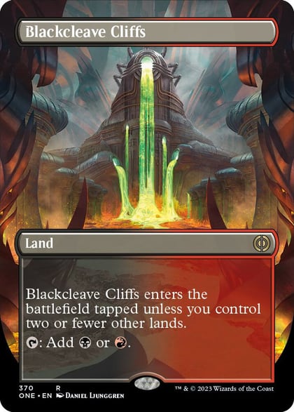 Blackcleave Cliffs (Borderless), Phyrexia: All Will Be One 370