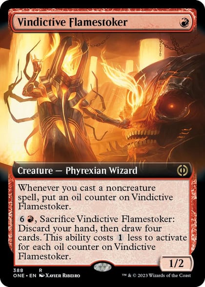 Vindictive Flamestoker (Extended Art), Phyrexia: All Will Be One 388