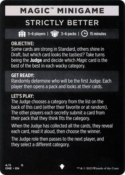 Magic Minigame: Strictly Better, Phyrexia: All Will Be One 4