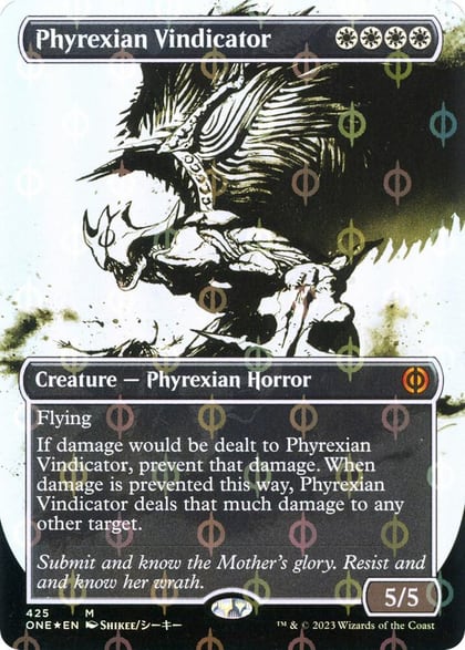 Phyrexian Vindicator (Showcase) (Step-and-Compleat Foil), Phyrexia: All Will Be One 425