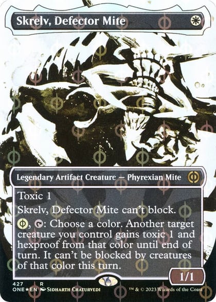 Skrelv, Defector Mite (Showcase) (Step-and-Compleat Foil), Phyrexia: All Will Be One 427
