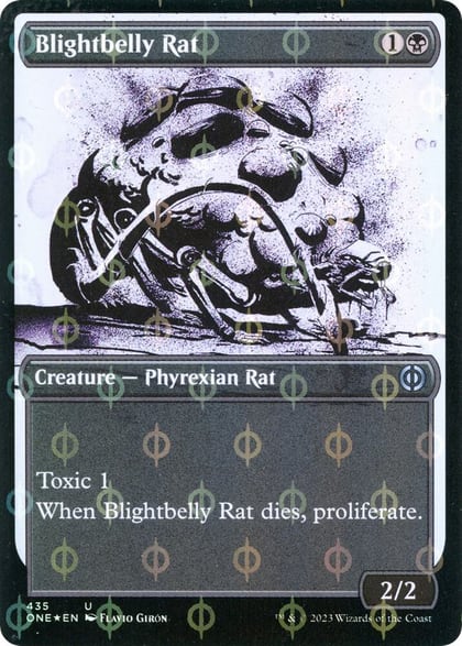 Blightbelly Rat (Showcase) (Step-and-Compleat Foil), Phyrexia: All Will Be One 435