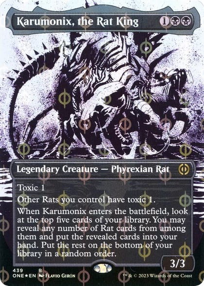 Karumonix, the Rat King (Showcase) (Step-and-Compleat Foil), Phyrexia: All Will Be One 439
