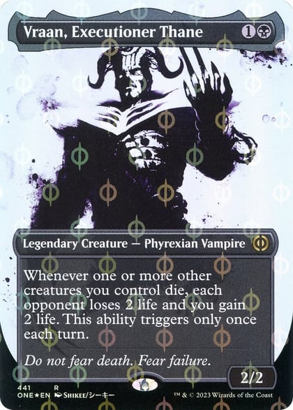 Vraan, Executioner Thane (Showcase) (Step-and-Compleat Foil), Phyrexia: All Will Be One 441