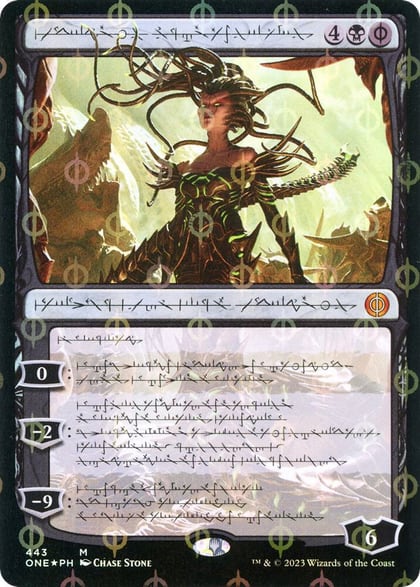 Vraska, Betrayal's Sting (Phyrexian) (Step-and-Compleat Foil), Phyrexia: All Will Be One 443