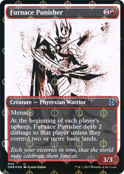 Furnace Punisher (Showcase) (Step-and-Compleat Foil), Phyrexia: All Will Be One 445