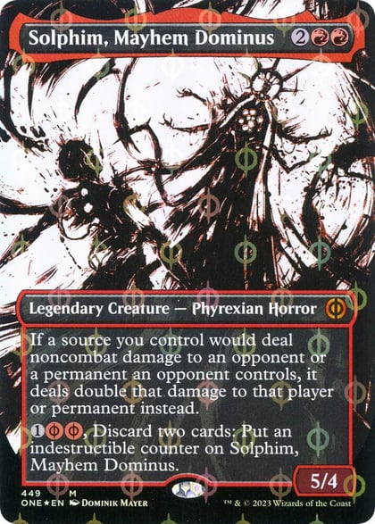 Solphim, Mayhem Dominus (Showcase) (Step-and-Compleat Foil), Phyrexia: All Will Be One 449