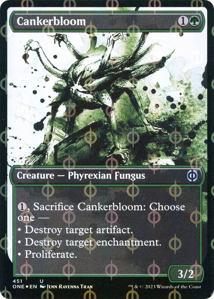 Cankerbloom (Showcase) (Step-and-Compleat Foil), Phyrexia: All Will Be One 451