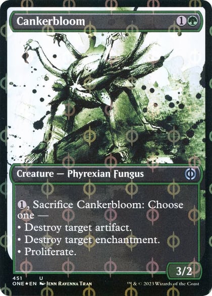 Cankerbloom (Showcase) (Step-and-Compleat Foil), Phyrexia: All Will Be One 451