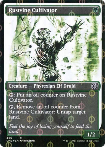 Rustvine Cultivator (Showcase) (Step-and-Compleat Foil), Phyrexia: All Will Be One 455