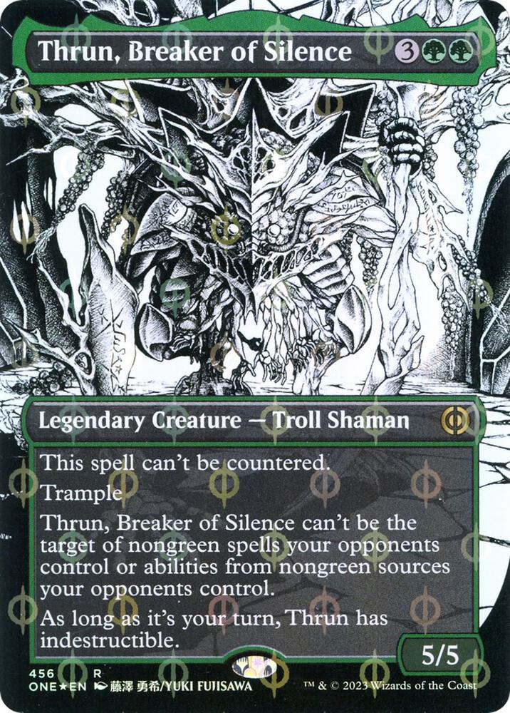 Thrun, Breaker of Silence (Borderless) (Step-and-Compleat Foil), Phyrexia: All Will Be One 456