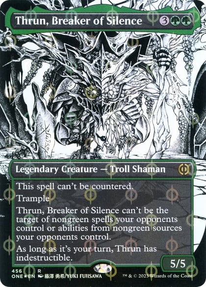Thrun, Breaker of Silence (Borderless) (Step-and-Compleat Foil), Phyrexia: All Will Be One 456