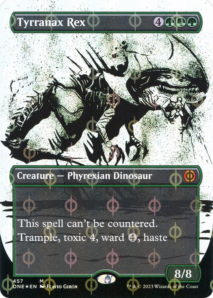 Tyrranax Rex (Showcase) (Step-and-Compleat Foil), Phyrexia: All Will Be One 457