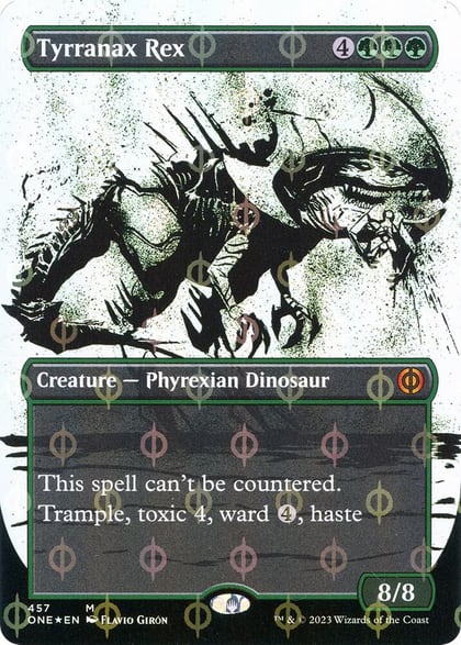 Tyrranax Rex (Showcase) (Step-and-Compleat Foil), Phyrexia: All Will Be One 457