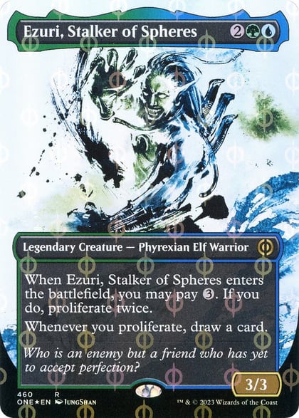 Ezuri, Stalker of Spheres (Showcase) (Step-and-Compleat Foil), Phyrexia: All Will Be One 460