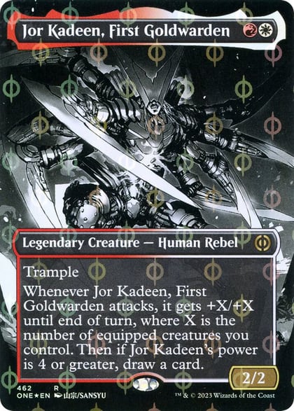 Jor Kadeen, First Goldwarden (Borderless) (Step-and-Compleat Foil), Phyrexia: All Will Be One 462