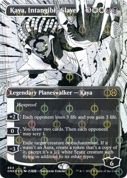 Kaya, Intangible Slayer (Borderless) (Step-and-Compleat Foil), Phyrexia: All Will Be One 464