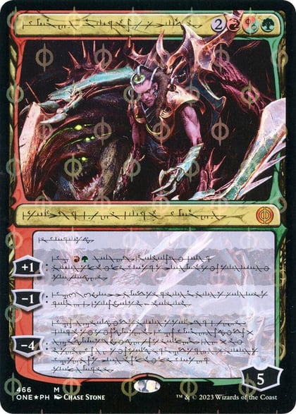 Lukka, Bound to Ruin (Phyrexian) (Step-and-Compleat Foil), Phyrexia: All Will Be One 466