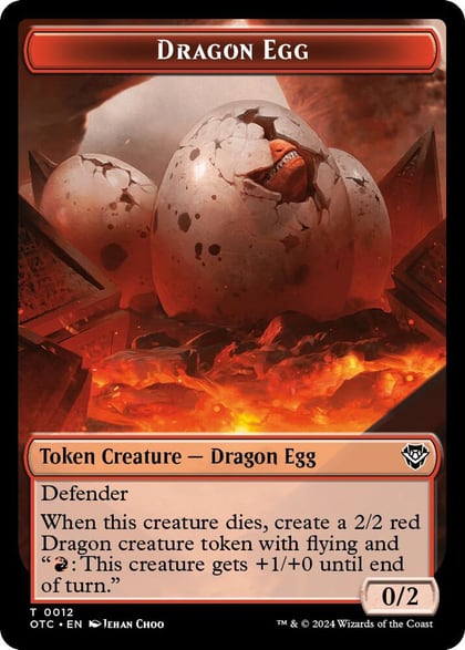 Dragon Egg // Dragon Double-Sided Token, Commander: Outlaws of Thunder Junction 12 // 11