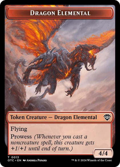 Dragon Elemental // Treasure Double-Sided Token, Commander: Outlaws of Thunder Junction 13 // 18