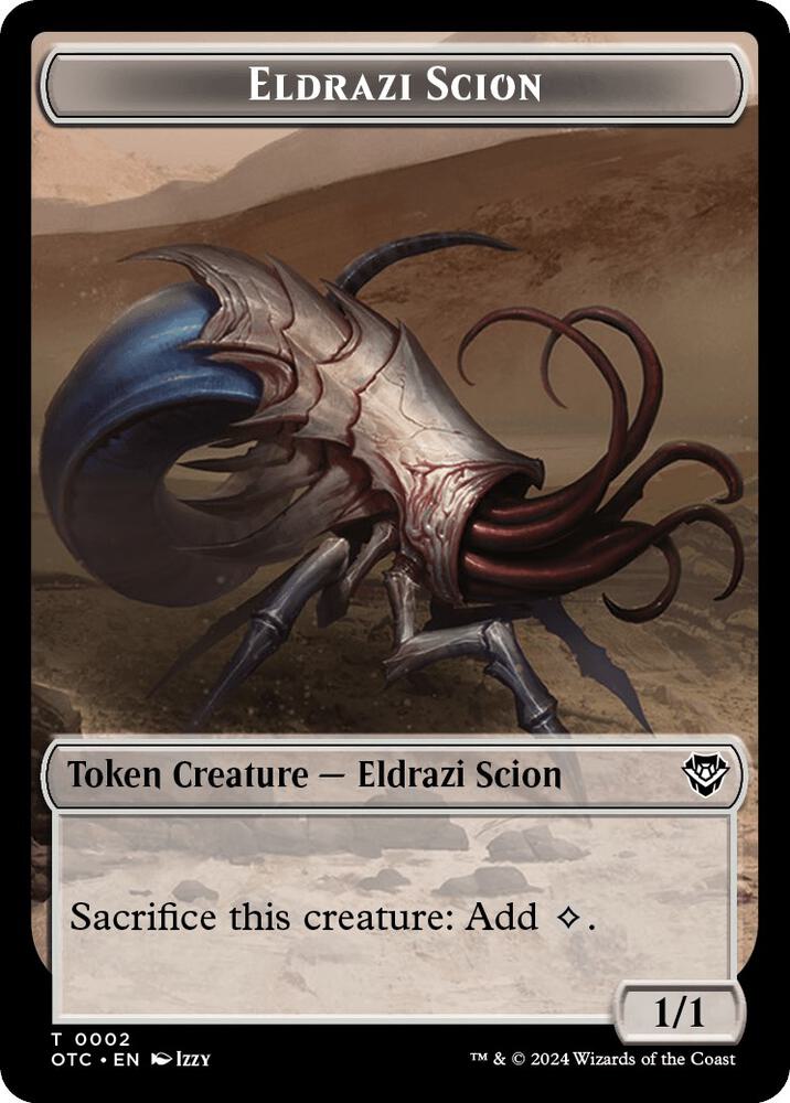 Eldrazi Scion // Manifest Double-Sided Token, Commander: Outlaws of Thunder Junction 2 // 28