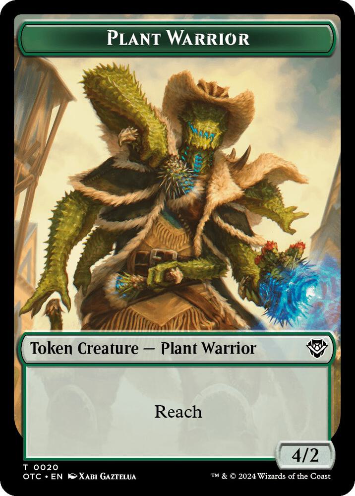 Plant Warrior // Treasure Double-Sided Token, Commander: Outlaws of Thunder Junction 20 // 18