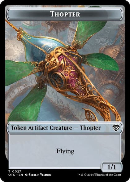Thopter // Manifest Double-Sided Token, Commander: Outlaws of Thunder Junction 27 // 28
