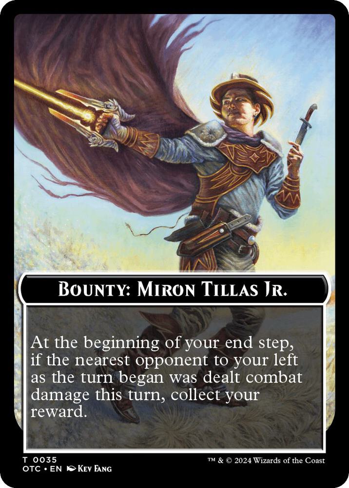 Bounty: Miron Tillas Jr. // Bounty Rules Double-Sided Token, Commander: Outlaws of Thunder Junction 35
