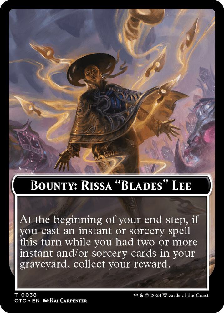 Bounty: Rissa "Blades" Lee // Bounty Rules Double-Sided Token, Commander: Outlaws of Thunder Junction 38