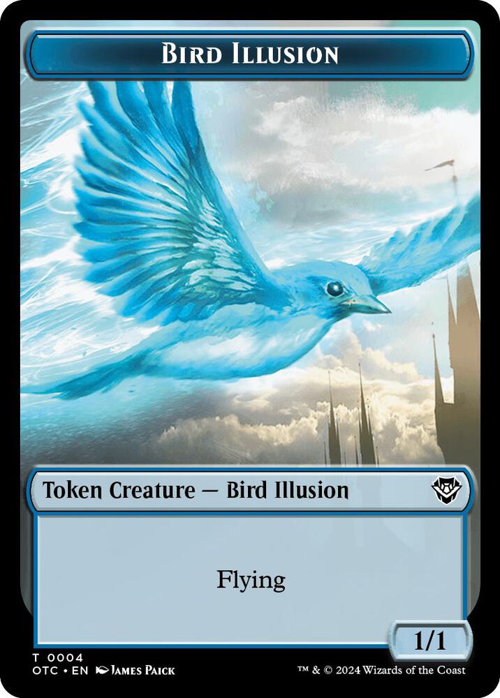 Bird Illusion // Elemental (0014) Double-Sided Token, Commander: Outlaws of Thunder Junction 4 // 14