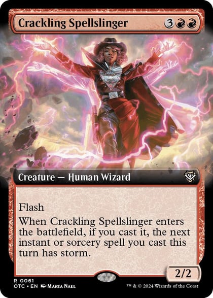 Crackling Spellslinger (Extended Art), Commander: Outlaws of Thunder Junction 61