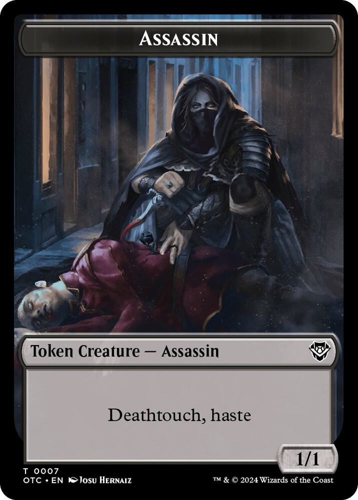 Assassin // Food Double-Sided Token, Commander: Outlaws of Thunder Junction 7 // 25