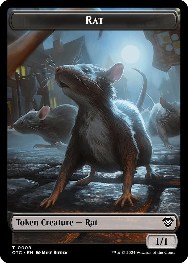 Rat // Blood Double-Sided Token, Commander: Outlaws of Thunder Junction 8 // 24