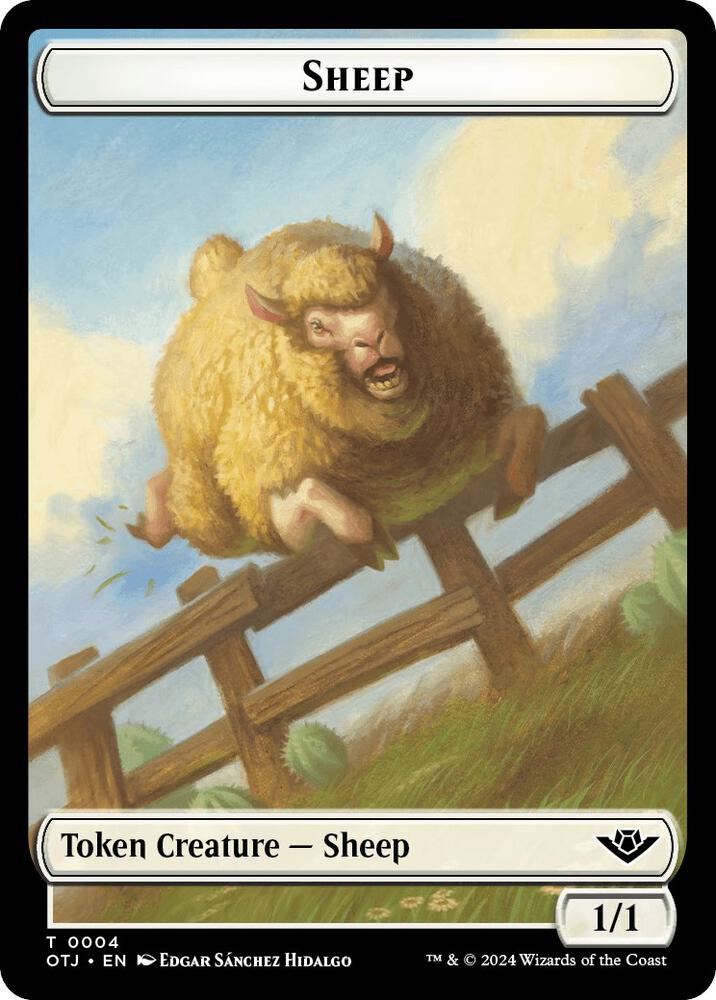 Sheep // Plot Double-Sided Token, Outlaws of Thunder Junction 4 // 20