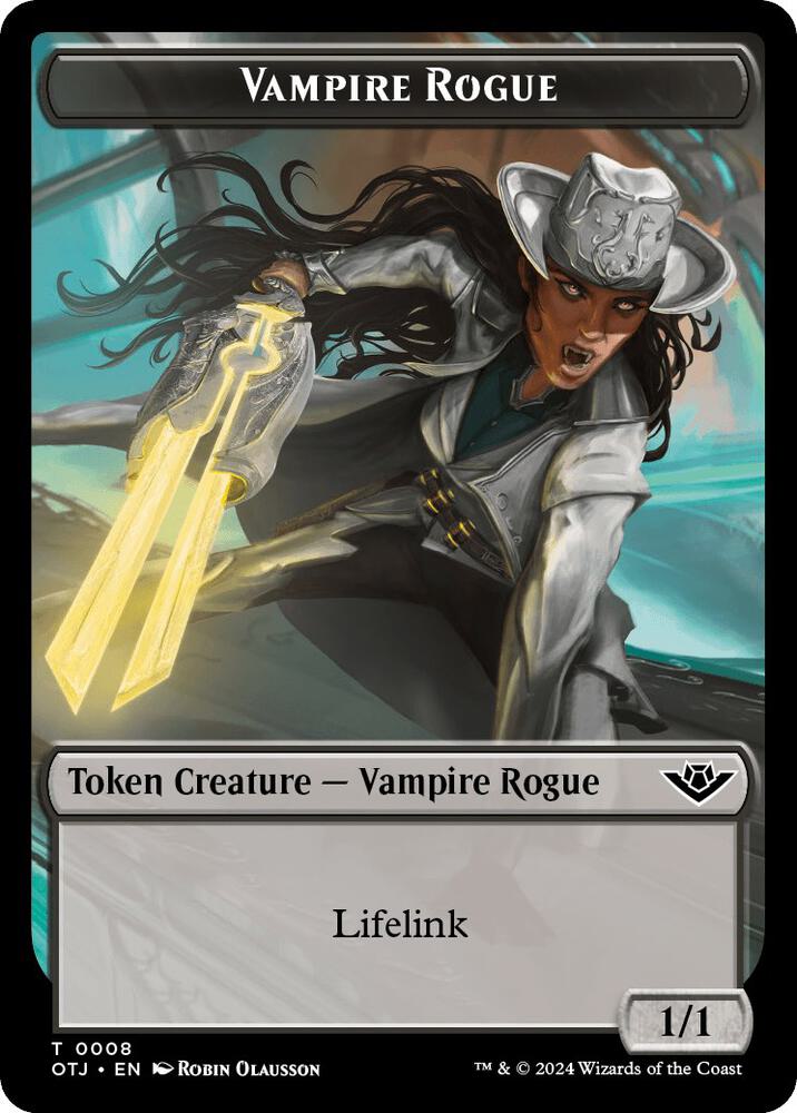 Vampire Rogue // Plot Double-Sided Token, Outlaws of Thunder Junction 8 // 20