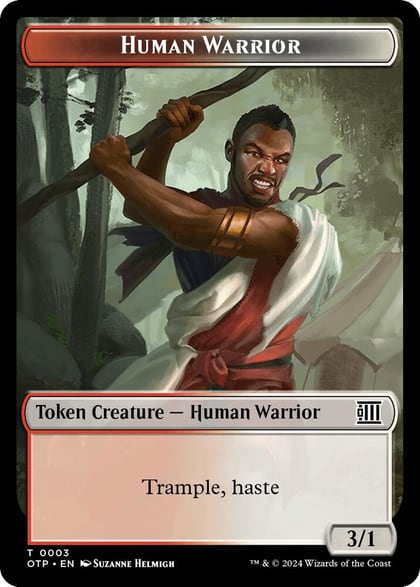Human Warrior // Plot Double-Sided Token, Outlaws of Thunder Junction: Breaking News 3 // 20