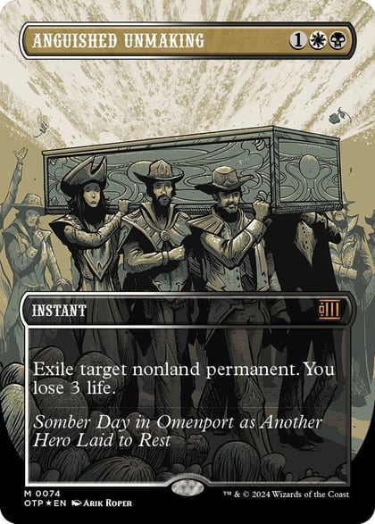 Anguished Unmaking (Textured Foil), Outlaws of Thunder Junction: Breaking News 74