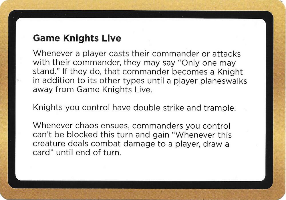 Game Knights Live (Black Lotus Unknown Planechase), Oversize Cards #686473