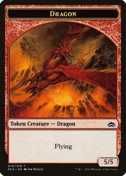 Dragon // Saproling Double-Sided Token, Planechase Anthology 10 // 19