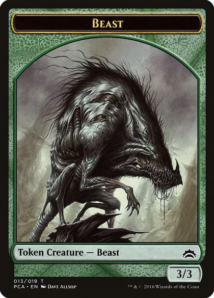 Beast // Saproling Double-Sided Token, Planechase Anthology 13 // 19