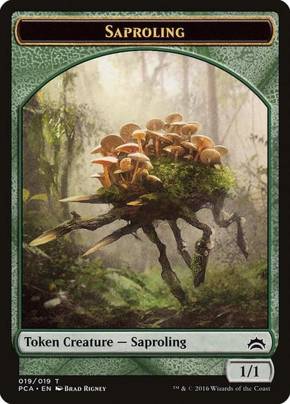 Saproling // Goblin Double-Sided Token, Planechase Anthology 19 // 11