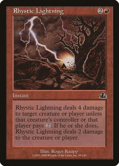 Rhystic Lightning, Prophecy 99