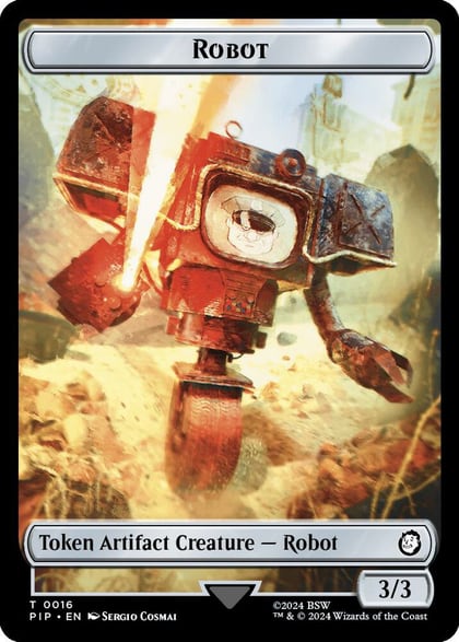 Robot // Treasure (0018) Double-Sided Token, Universes Beyond: Fallout 16 // 18