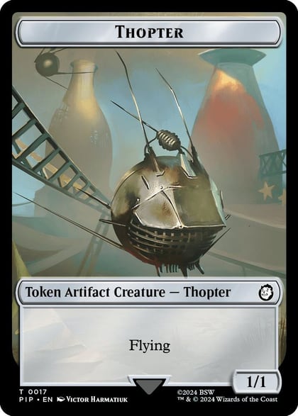 Thopter // Treasure (0018) Double-Sided Token, Universes Beyond: Fallout 17 // 18
