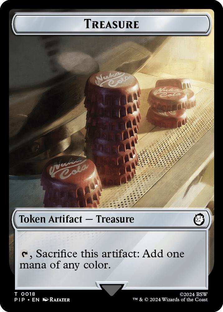 Treasure (0018) // Human Knight Double-Sided Token, Universes Beyond: Fallout 18 // 2