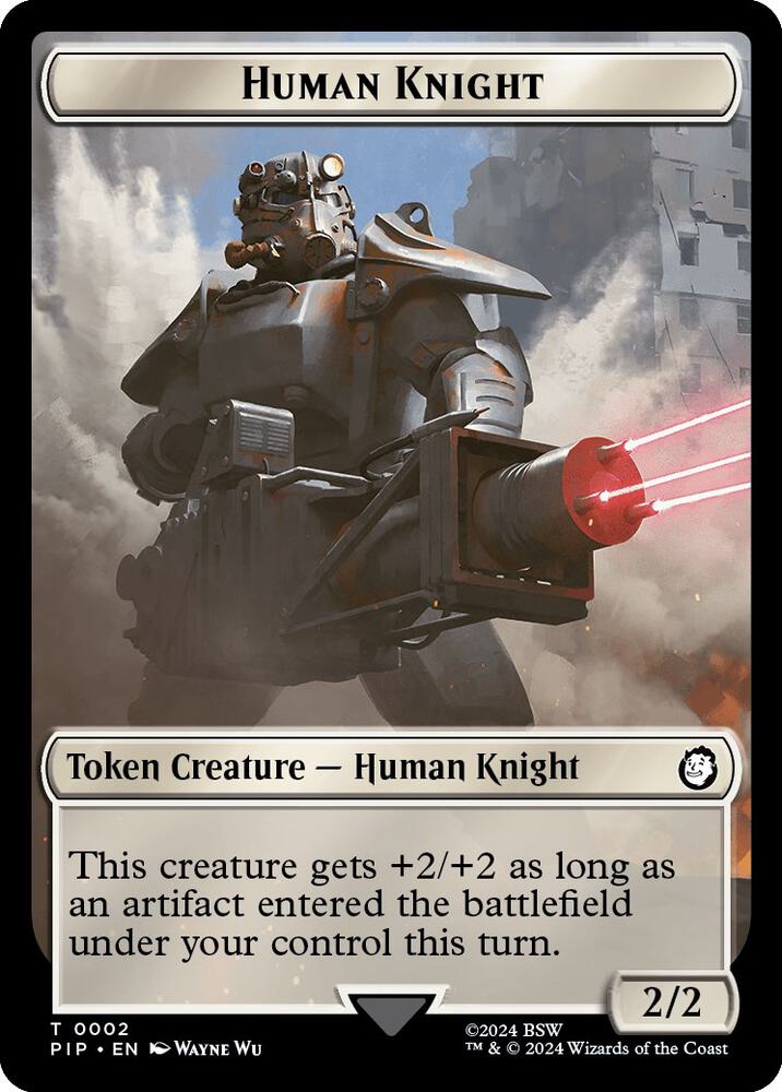 Human Knight // Food (0014) Double-Sided Token, Universes Beyond: Fallout 2 // 14