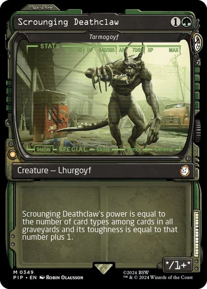 Scrounging Deathclaw - Tarmogoyf (Showcase), Universes Beyond: Fallout 349