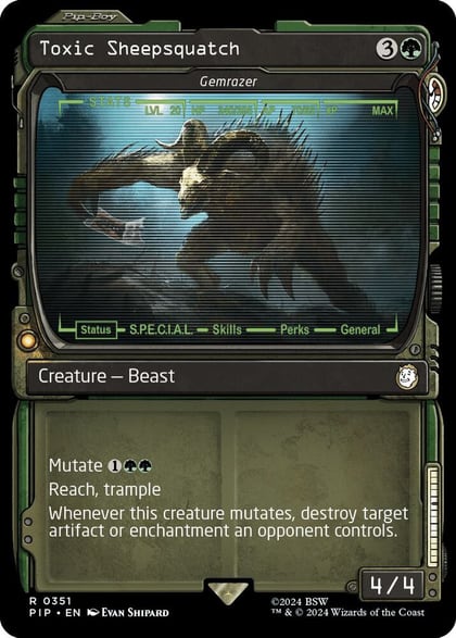 Toxic Sheepsquatch - Gemrazer (Showcase), Universes Beyond: Fallout 351